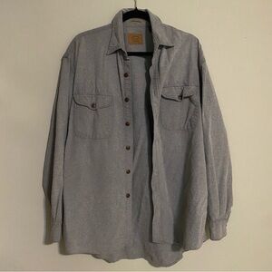 St. John's Bay Gray Lightweight Button Up Shirt Jacket Relaxed Fit